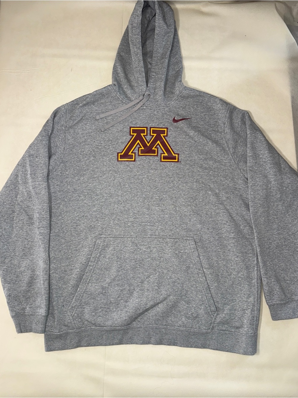 Nike Gray University of Minnesota Hoodie with Maroon & Gold 'M'